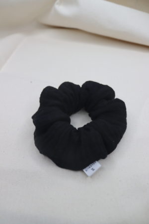 Chouchou double gaze de coton – Noir
