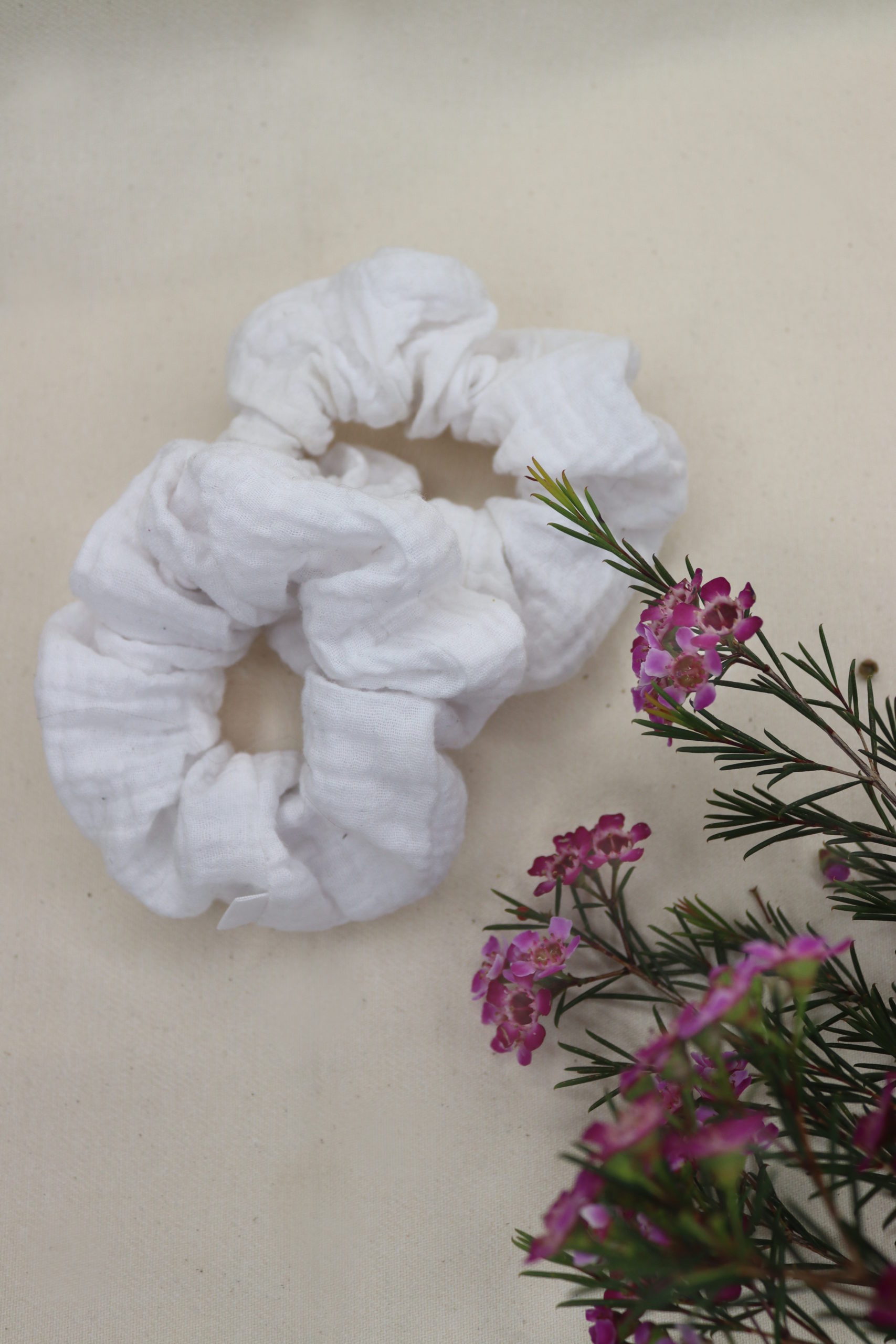 Chouchou blanc en gaze de coton — Sevenlie