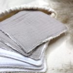 Kit éco – 6 carrés de coton lavables – Blanc/Beige